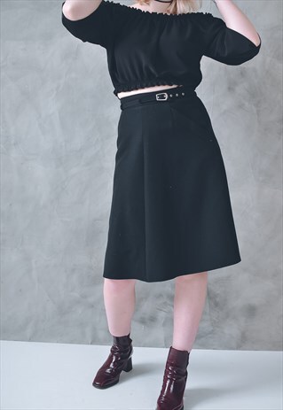 W28" VINTAGE SKIRT BLACK 80S