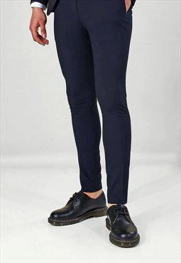 54 Floral Suit Tapered Trouser Pant - Navy Blue