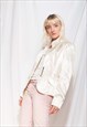 VINTAGE BLAZER JACKET Y2K CREAM WHITE SATIN COATIE
