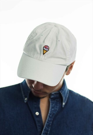 VINTAGE ICE CREAM EMBROIDERY BASEBALL CAP HAT 90S X 3.3