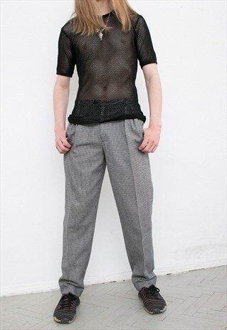 VINTAGE GOOSE FOOT PATTERN PANTS ELEGANT STYLE TROUSERS