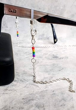 Glasses Mask Lanyard Neck Chain Rainbow Detailing 