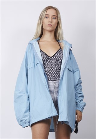 VINTAGE 90'S K-WAY SKY BLUE SHELL JACKET