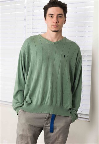 VINTAGE POLO RALPH LAUREN SWEATER JUMPER LOGO 90S XXL 16.1