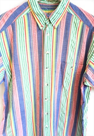 VINTAGE PASTEL STRIPPED SHIRT STRIPES VACATION SUMMER