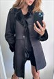 Black Faux Fur Ladies Sherpa Coat 