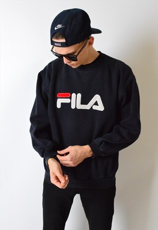 VINTAGE 90S BLACK FILA SWEATSHIRT JUMPER