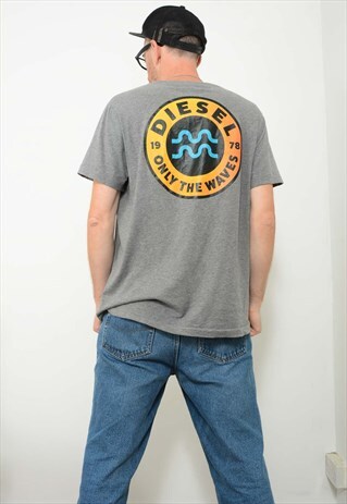 Vintage Diesel T-shrit Grey Size L