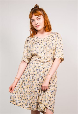 VINTAGE 90'S SUMMER FLORAL PATTERN CUTE PLAYSUIT