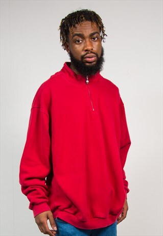 NIKE GOLF RED QUARTER ZIP SWEATSHIRT