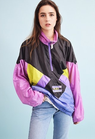 VINTAGE 90'S RETRO ATHLEISURE SPORTS BOMBER SHELL JACKET