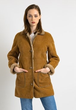 Sheepskin Leather Coat 80s Penny Lane Coat 6983