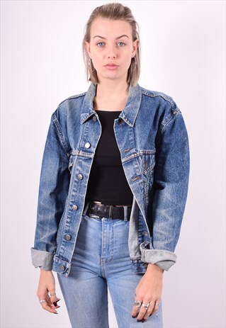 WOMENS VINTAGE DENIM JACKET MEDIUM BLUE 90'S
