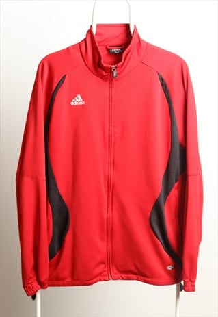 Vintage Adidas Sportswear Track Jacket Red Black Size M