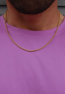 Womens Mens Gold Rope Chain Necklace