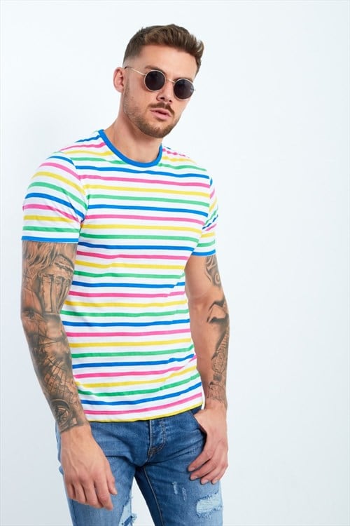 candy stripe crew neck t-shirt