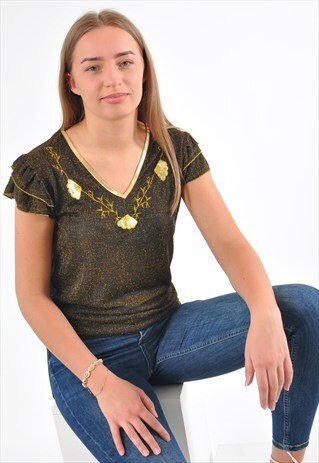 VINTAGE 80'S TOP IN GOLD