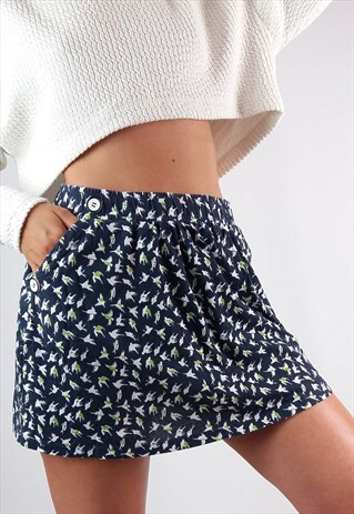 VINTAGE 90'S BIRD PRINT SUMMER MINI SKIRT