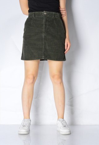 Y2K KHAKI CORDUROY MINI SKIRT