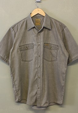 Vintage Italian Short Sleeve Shirt Collared Button Up Grey