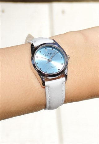 Omax Ladies Mini Pale Blue Watch