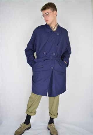 VINTAGE BLUE FESTIVAL TRENCH COAT