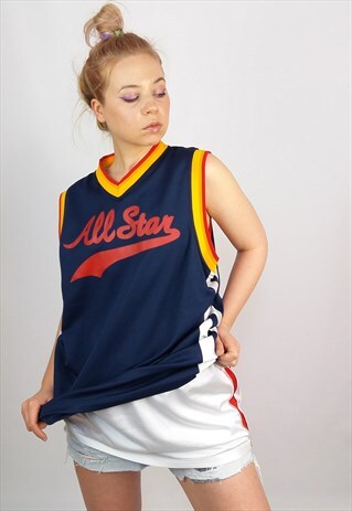 VINTAGE 90'S REVERSIBLE BASKETBALL TANK TOP JERSEY VEST