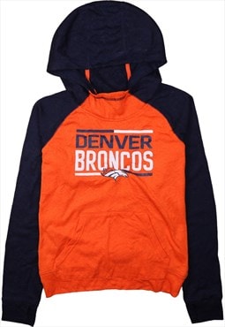 Vintage 90's NFL Hoodie Denver Broncos Pullover Orange Large