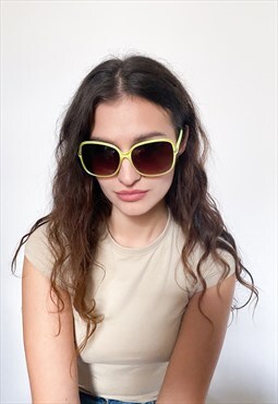 Vintage Y2K iconic oversized sunglasses in neon green 