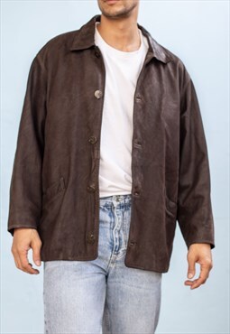 Vintage  Leather Jacket Clement in Brown L