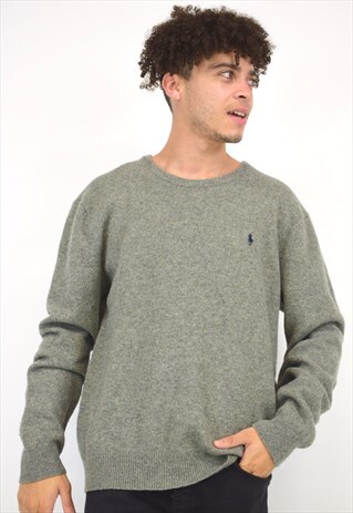 VINTAGE 90S POLO RALPH LAUREN GREY SWEATER