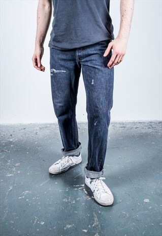 VINTAGE BLUE LEVI'S 501 PAINT JEANS
