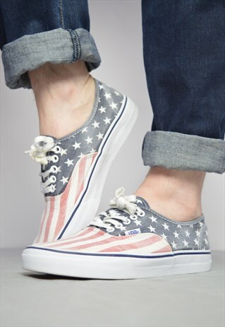 VINTAGE 90S VANS AMERICAN FLAG SKATE SHOES RETRO PREPPY