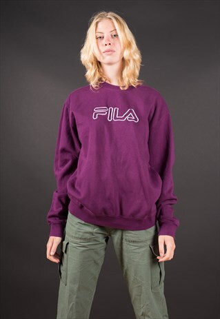 MAROON BIG LOGO SPELL OUT FILA SWEATSHIRT