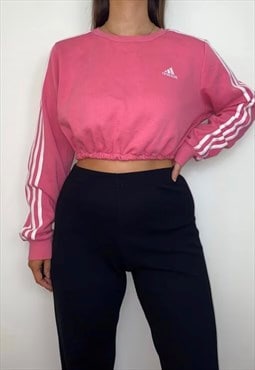 Adidas Pink Cropped Sweatshirt