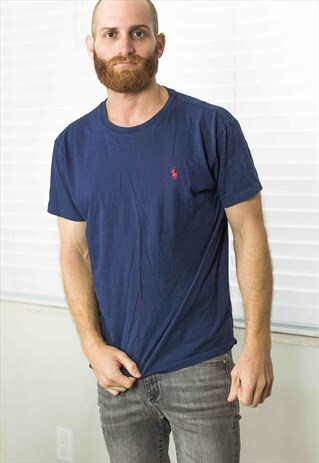 VINTAGE POLO RALPH LAUREN T-SHIRT LOGO 90S S 5.4