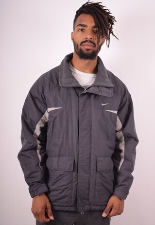 NIKE MENS VINTAGE JACKET LARGE GREY 90S