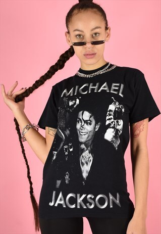 VINTAGE 90S MICHAEL JACKSON T-SHIRT BLACK AND WHITE