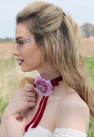 FLOWER VELVET CHOKER