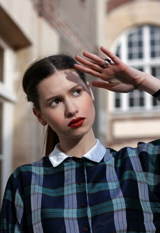 BLUE & GREEN CHECK PREPPY SHIRT