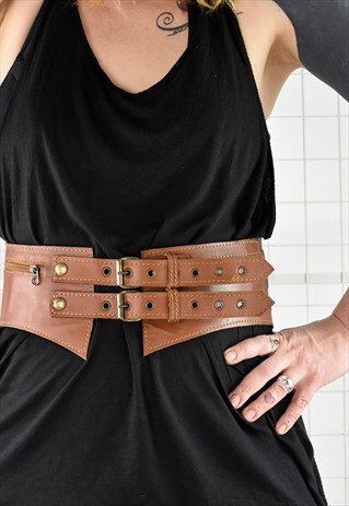 SUPER FUN 90S WESTERN STYLE LEATHER FESTIVAL MONEY BELT