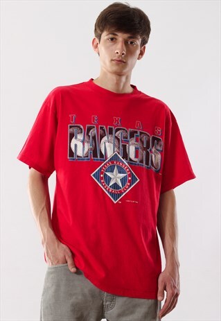 VINTAGE TEXAS RANGERS MLB GRAPHIC TEE 90S RED