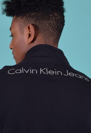 VINTAGE CALVIN KLEIN JEANS BLACK ZIPPED SWEATSHIRT