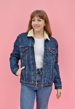 Vintage Levi's Denim Sherpa Jacket S