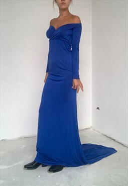 Vintage Blue Lycra Gown 
