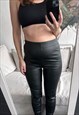 SEXY FAUX LEATHER TIGHT PANTS / LEGGINGS - S - M