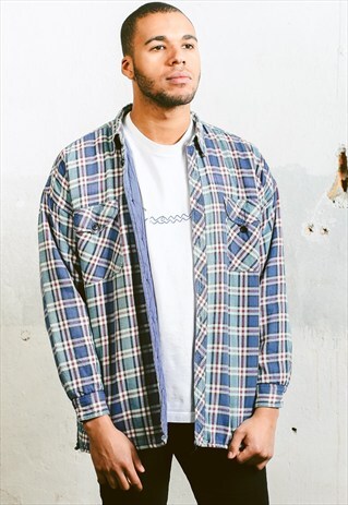 VINTAGE PLAID PADDED SHIRT JACKET