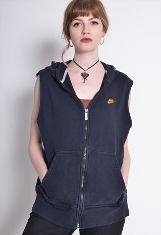VINTAGE NIKE SLEEVELESS HOODIE BLACK