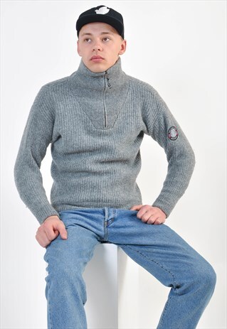 VINTAGE 90S TURTLE NECK 1/4 ZIP JUMPER