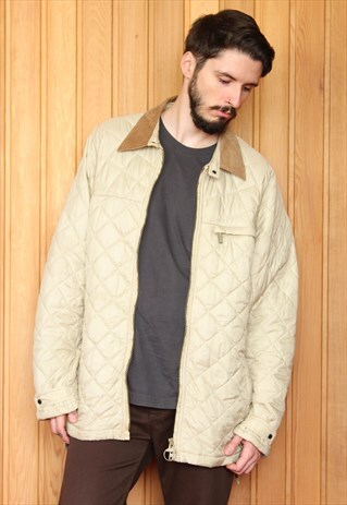 VINTAGE 1990S BEIGE BARBOUR QUILTED COAT